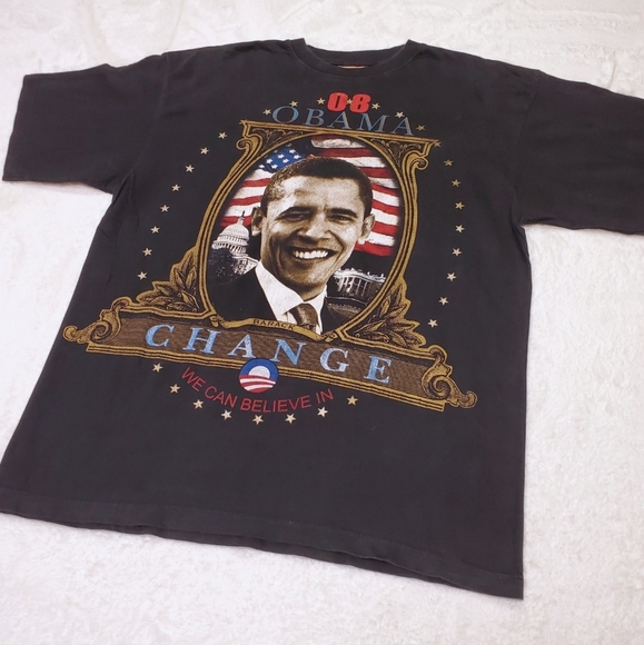2008 BARACK OBAMA CHANGE WE CAN BELIEVE IN T SHIRT OVERSIZED GRAPHIC XL EUC - Picture 8 of 12